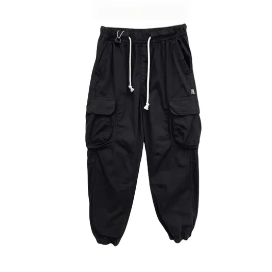 Premium Vintage Cargo Pants Men Korean Khaki Tapered Joggers Multi-Pocket Streetwear Casual Oversized Tactical Work Pants Man