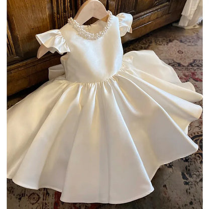 Classic Beading Princess Dresses For Kid Girls Birthday Party Infant Luxury Ball Gown Children Baptism Childen Formal Dresses
