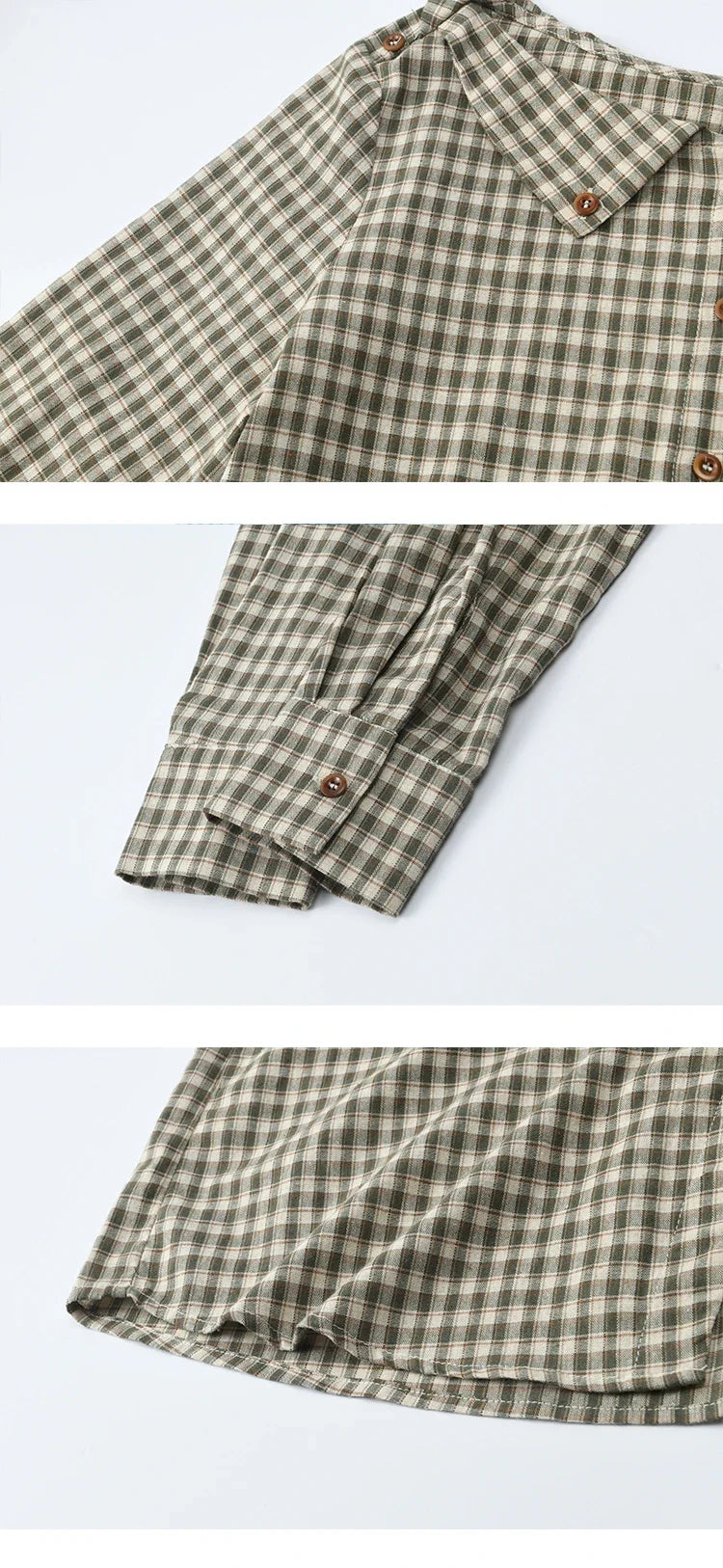 Women's Casual Shirts Cotton Autumn Side Slit Pockets Plaid Shirts Commute  Elegant Chic Woman Top with Belt MXE44X2469