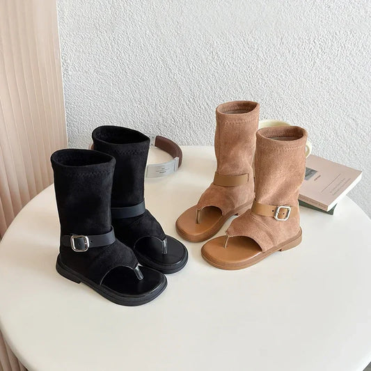 Children Casual Sandals for Girls 2025 Summer New Fashion Korean Style Soft Bottom Anti-slippery Versatile Trend Cool Flip Flops