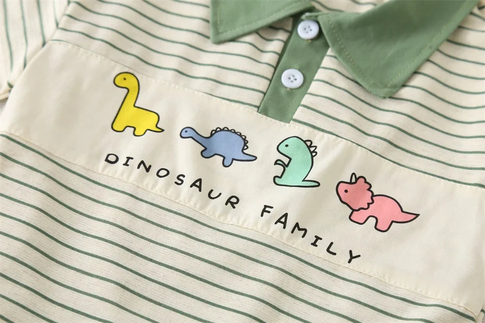 New Summer Baby Boy Clothes Set Toddler Boys Striped Cartoon T-shirt Short Pant 2-Piece Casual Infant Children's Clothing Outfit