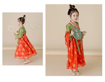 Girl Modern Hanfu Chinese Style Dress Halloween Fairy Kids Clothes Vestidos Traditional Cosplay Children Costume Girls Dresses