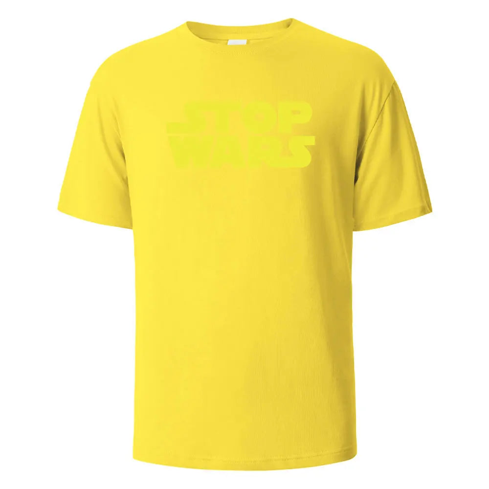 Stop Wars Printing Men‘s T-shirt Street Casual Breathable Tees 100% Cotton Funny Tops Street Oversized T-Shirts For Men Women