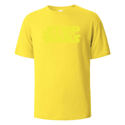 Stop Wars Printing Men‘s T-shirt Street Casual Breathable Tees 100% Cotton Funny Tops Street Oversized T-Shirts For Men Women
