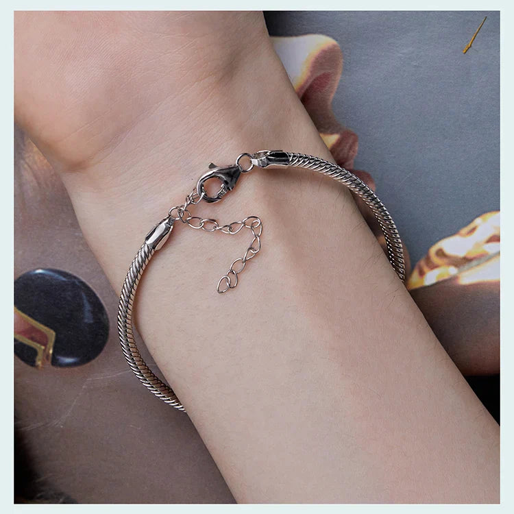 Original 925 Sterling Silver Basic Bracelet Lobster Clip Snake Chains Infinite Love Clasp DIY Jewelry Beads for Women Gift