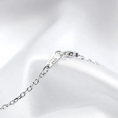Rhodium Plated 0.1ct Full Moissanite Necklace for Women Sparkling Jewelry S925 Sterling Silver Pendant Girls Party Gift