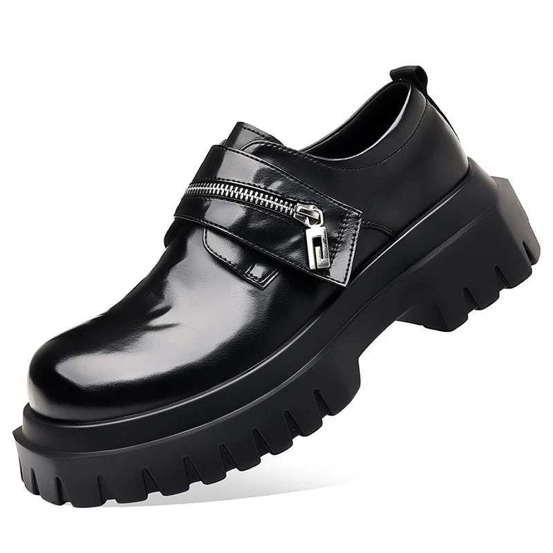 2026 New Derby men's leather shoes Thick bottomed British style design Leisure Party Business Office Luxury adult shoes