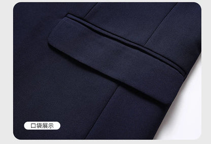 Blazer New Men's Fashion Business Solid Color British Style Professional Work Groom Wedding Dress Best Man Blazer Jacket