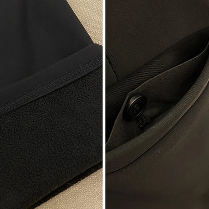 2025 Autumn Winter New With Velvet Warm Casual Pants High Quality Slim Fit Men's Formal Business Office Social Solid Trousers