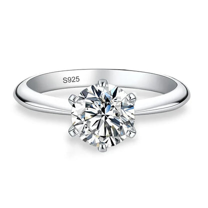 0.5ct 1ct 2ct 3ct Blue Pink Purple Black Moissanite Rings for Women Sterling 925 Silver Wedding Party Band Woman's Ring
