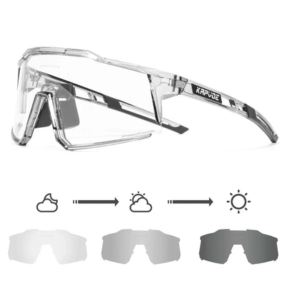 Photochromic Cycling Glasses UV400 MTB Clear Mountain Bike Transition Bicycle Sunglasses for Men Women Sports Eyewear