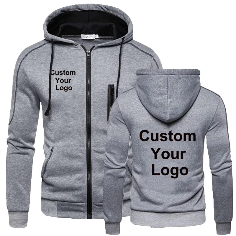 Men's customized your name picture jacket men's fashion autumn and winter jacket sweatshirt casual long-sleeved hoodie zipper ho
