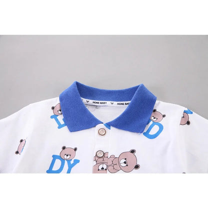 Baby New Summer Cartoon Clothing Children Boy Girls cartoon Printe Bear T Shirt Shorts 2Pcs/sets Kids Infant Toddler Cacual