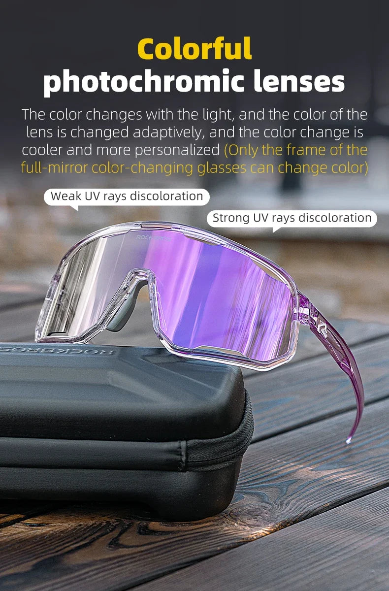 Cycling Glasses Goggles Polarized/Photochromic Sunglasses Sport Big frame Eyewear UV400 Sun Protection with 2 Lens