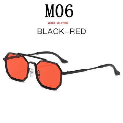 Metal Sunglasses For Men Vintage Square Sunglasses Women Trendy Luxe Fashion Sun Glasses Steampunk Shades Gafas De Sol Hombre