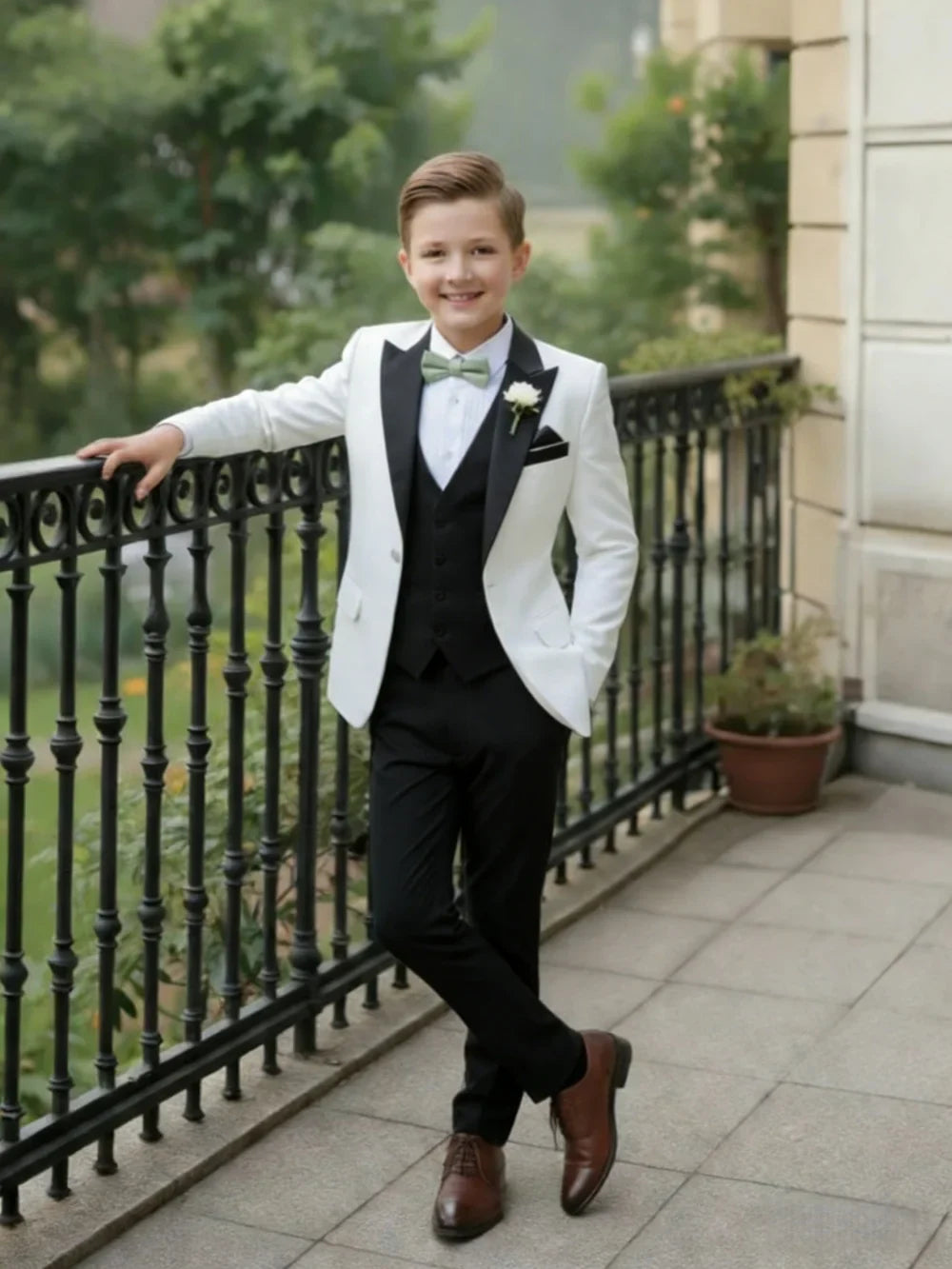 Multi-colors Boys Suits 3 Pieces Jacket Vest Pants Piano Peformance Wear Handsome Elegant Kids Suit Set Wedding Outfit