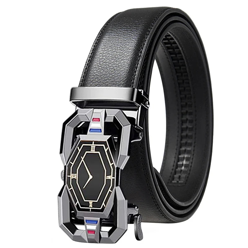 High quality fashion men's leather belt, adjustable automatic belt for men, business & casual male belt