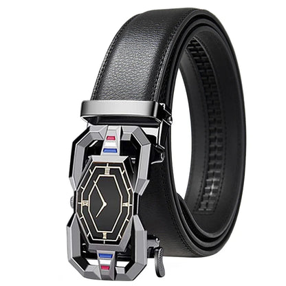 High quality fashion men's leather belt, adjustable automatic belt for men, business & casual male belt