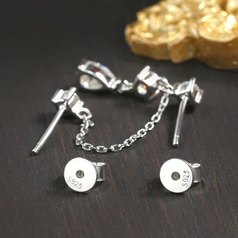 D VVS1 Moissanite Earrings for Women GRA Certified Pear Cut Pendant Tassel Earring Solid s925 Silver Dainty Ear Ring