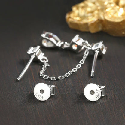 D VVS1 Moissanite Earrings for Women GRA Certified Pear Cut Pendant Tassel Earring Solid s925 Silver Dainty Ear Ring