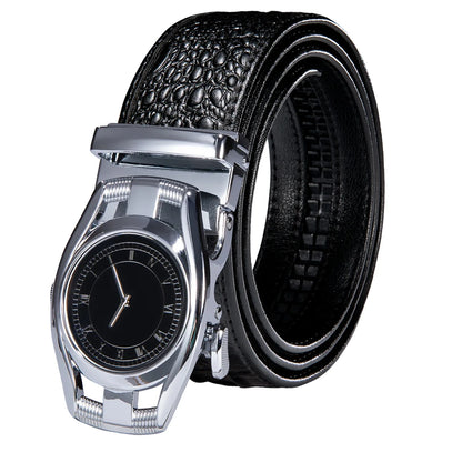 Crocodile Designer Luxury Genuine Leather Belts for Men Casual Jeans Belt Strap Gold Automatic Buckle Black Belt PD-2036