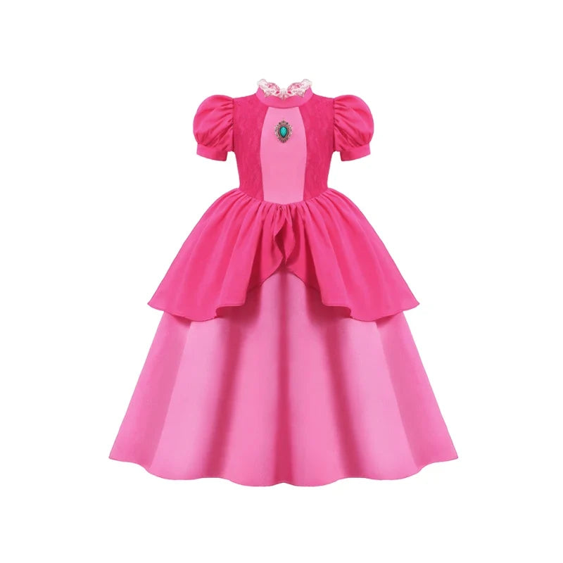 Summer Deluxe Princess Snow White Gown with Cape Girls Fairy Kids Cosplay Costume Toddler Carnival Apparel Halloween Dress up