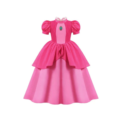 Summer Deluxe Princess Snow White Gown with Cape Girls Fairy Kids Cosplay Costume Toddler Carnival Apparel Halloween Dress up