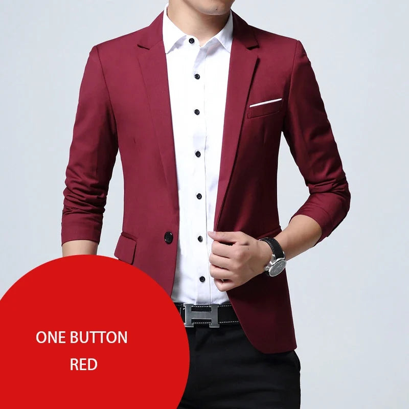 Spring Autumn Men Jacket Suit One Button Korean Style Blazer Non-ironing Mens Wedding Tuxedos Suits Blazer Masculino