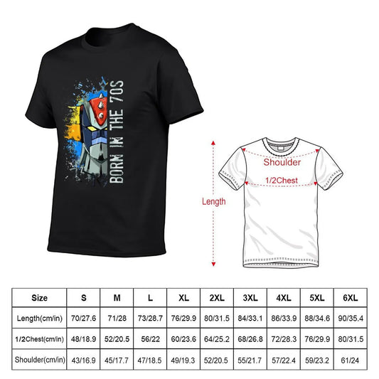 Ufo Robot Goldrake - Born In The Seventies T-Shirt Blouse heavyweights hippie clothes Men's t-shirts