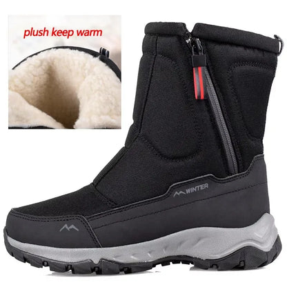 Men Boots 2026 Winter Shoes For Men Warm Snow Boots Mid-calf Men Warm Shoes Thick Plush Winter Boots For Men Women Cotton Shoes