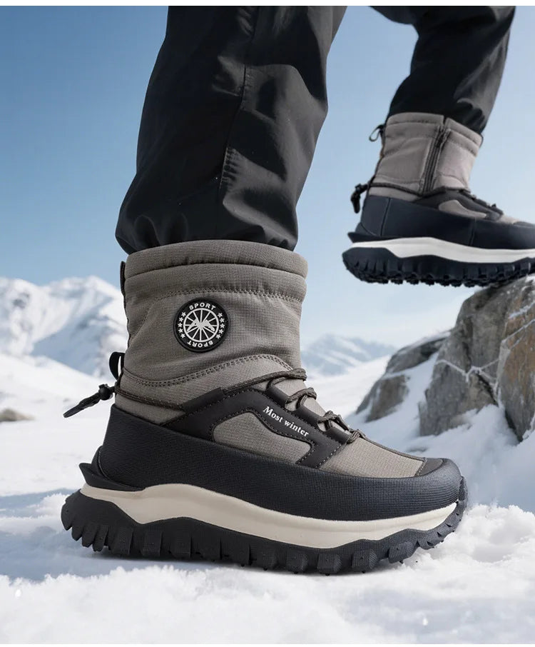 Men's Winter Boots 2026 New Snow Boots Thickened Warm Boots Waterproof Non-Slip Winter Shoes Thick Sole Cold-Proof Shoes