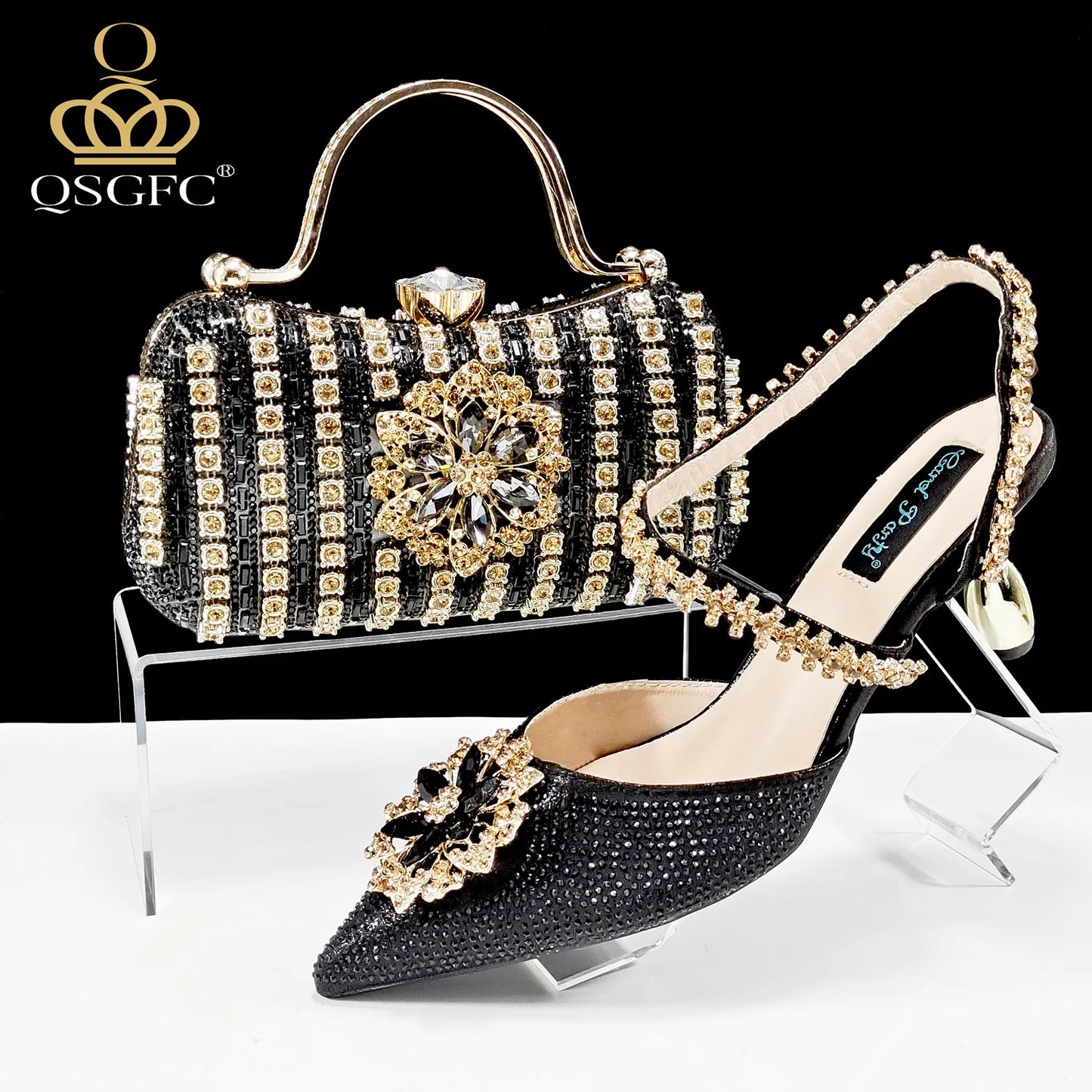 Festive Elegance: Dazzling Heels and Chic Clutch Perfect Combination Of Shoes And Bags for Party Occasions