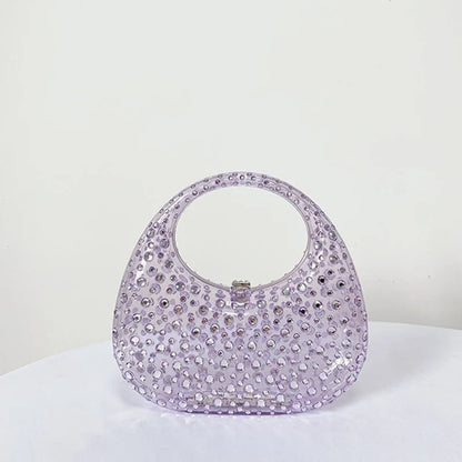 Fashion Women Diamond Handbags and Purses Transparent Acrylic Luxury Party Prom Evening Bag Casual Bling Bling Clear Clutch