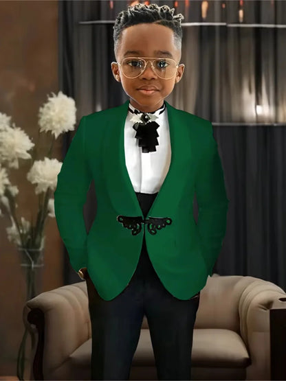 Chic Boys Slim Fit Suits 3 Pieces Piano Performance Wear Premium Handsome Kids Suit Set Wedding Party Wear 2-20 Tuxedo