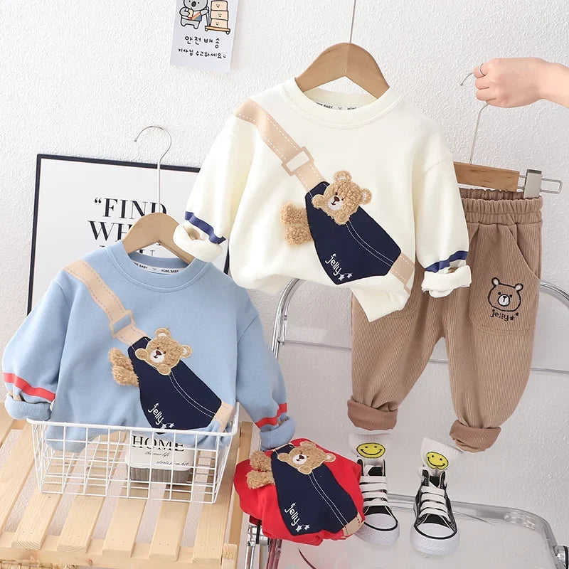New Spring Autumn Baby Girl Clothes Children Boys T-Shirt Pants 2Pcs/Sets Toddler Casual Costume Infant Outfits Kids Tracksuits
