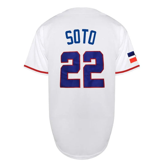 Men's 22 Dominicana Baseball Jerseys 90s Hip Hop Button Down Baseball Shirts for Party Stitched