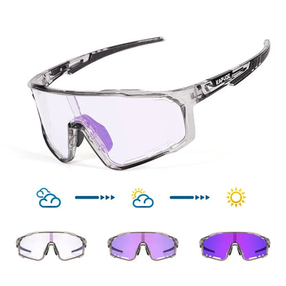Color Photochromic Cycling Glasses MTB Sunglasses for Men Women Sport Speed Mountain Bike Bicycle Cycl Eyewear Goggle