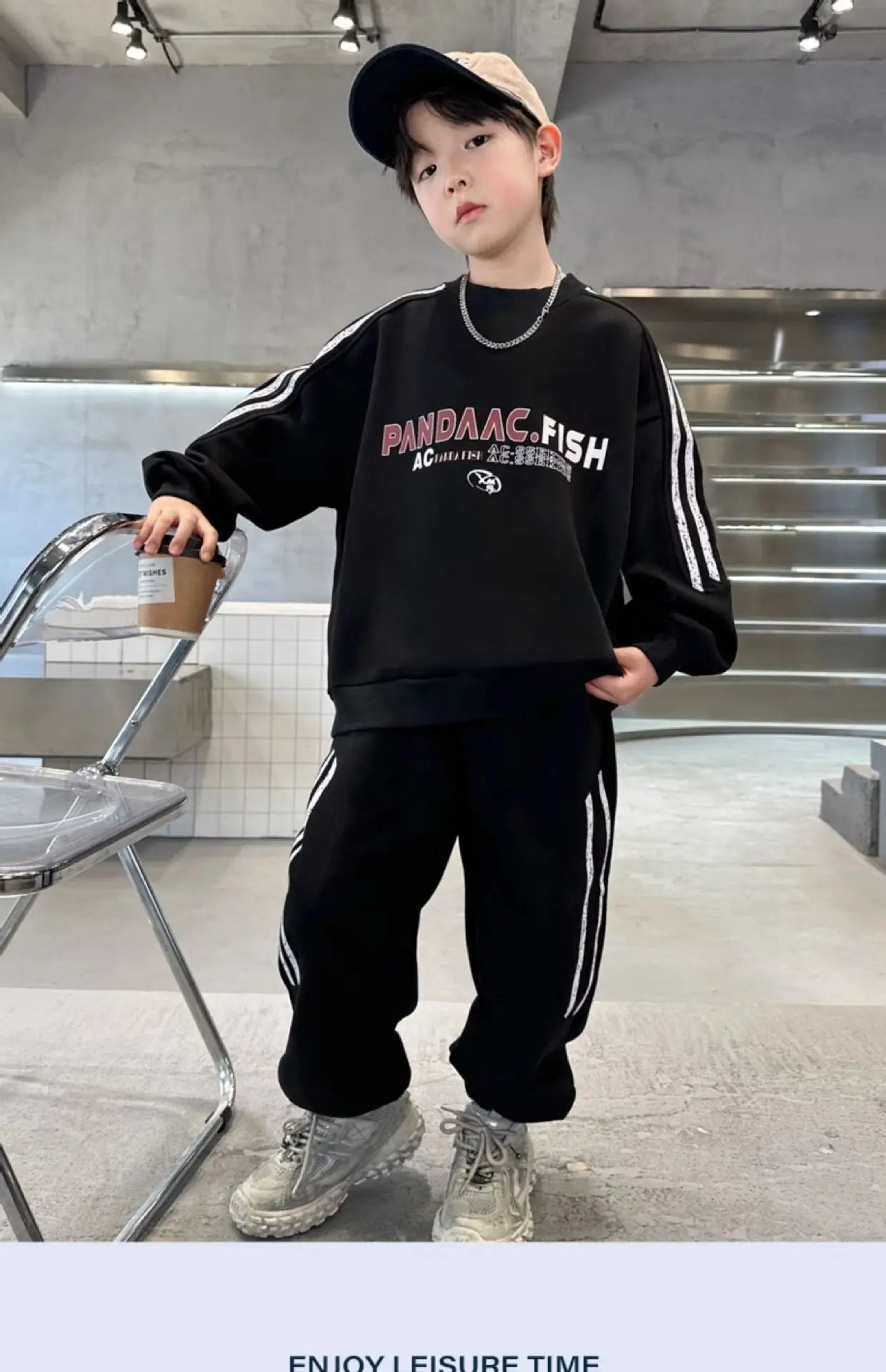 Spring Autumn Boys Striped Sports Sweatshirt+Sweatpant Workout Set School Kids 2PCS Tracksuit Children Outfit Jogger Suit 5-16Yr