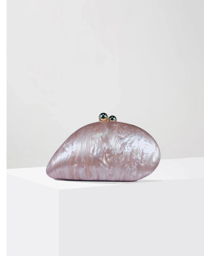 Shell Clutch Bag Acrylic egg clutch bag women wedding evening party cute ivory pearl color purse handbag summer new 2024