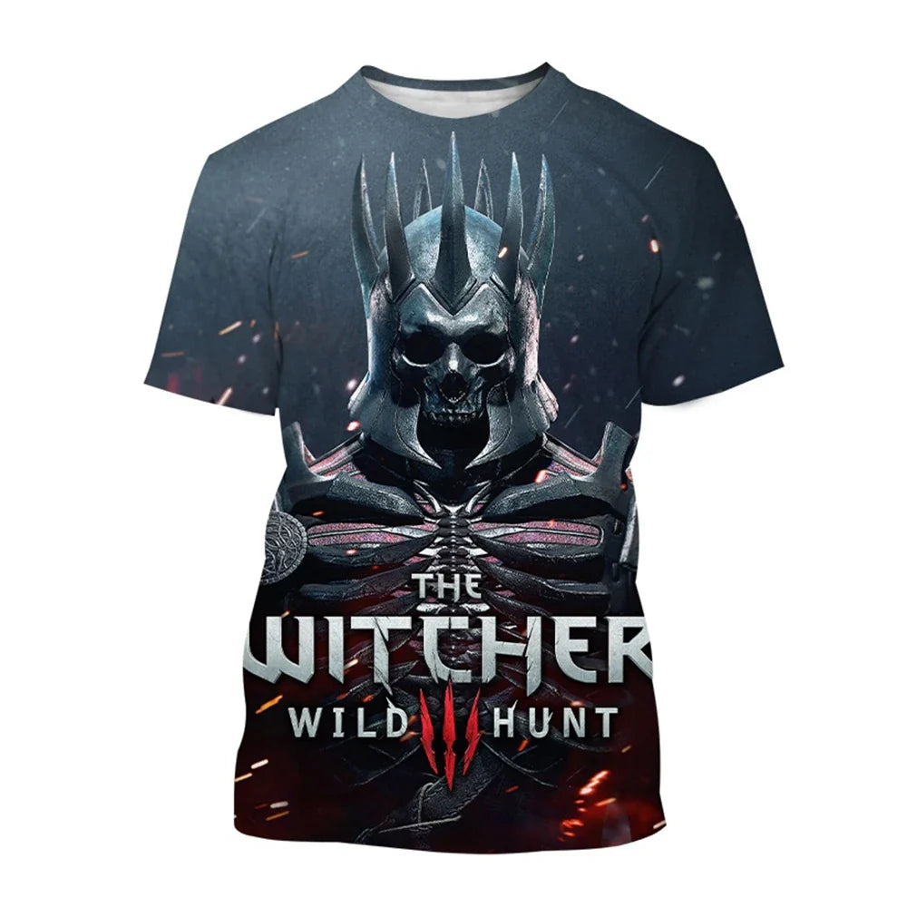 Latest Witcher 3D Printed T-shirt Fashion Role Playing Game Witcher King Assassin Casual Harajuku Neutral T-shirt