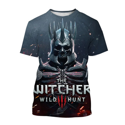 Latest Witcher 3D Printed T-shirt Fashion Role Playing Game Witcher King Assassin Casual Harajuku Neutral T-shirt