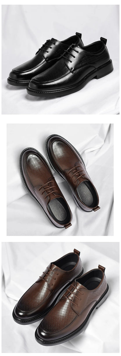 Big Size Elevator Shoes Men Leather Shoes Height Increasing Shoes For Man Increase Insole 6-8CM Invisible Heightening Lift Shoes