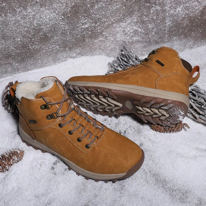 2024 Fashion Outdoor Winter Snow Boots For Men Male Sneakers Adult Quality Rubber High Top Super Warm Plush Warm Ankle Boots