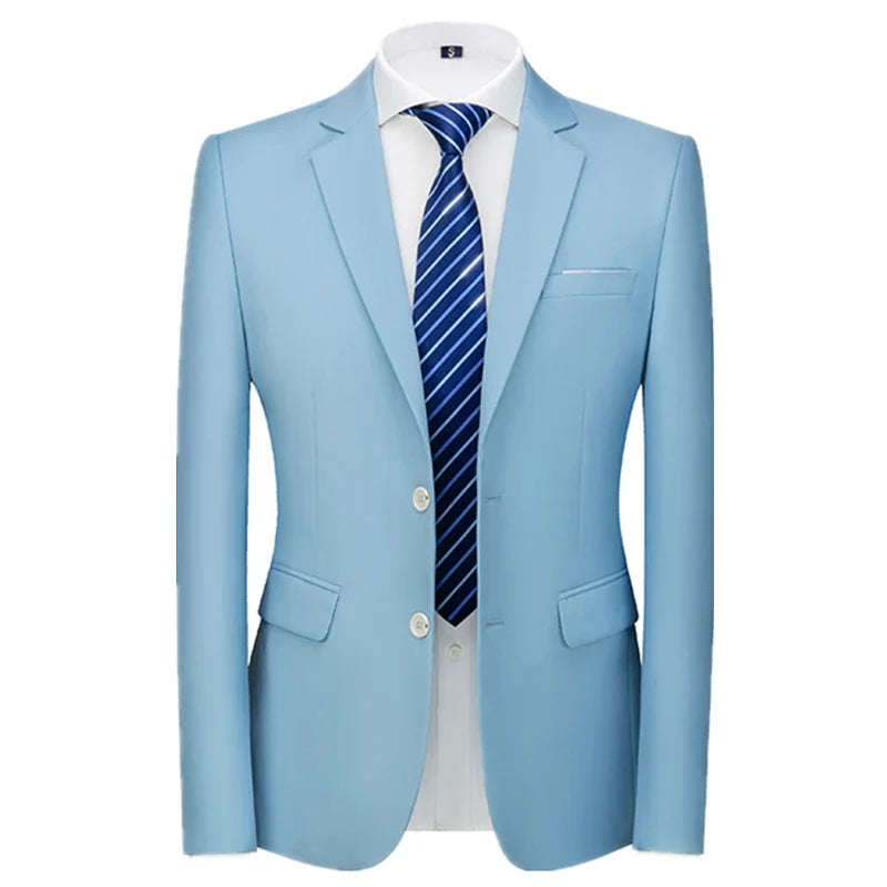 2026 New Men's Green Suit Jacket, Two Button V-Neck Coat, Wedding Party Formal Dress Tops Blue Red Yellow Green Blazers