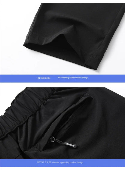 Ice Silk Men's Summer Pants Elastic Waist Straight Leg Trouser Male Quick Dry Big Size Large Plus Stretch 6XL 7XL Work Outdoor
