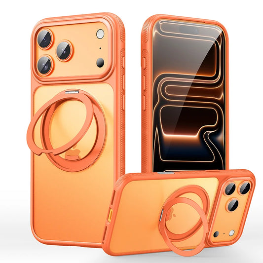 360° Mechanical Torque-Sound Rotating Holder Magnetic Case For iPhone Air 16 15 Plus 14 13 17 Pro Max Armor Cover For Magsafe
