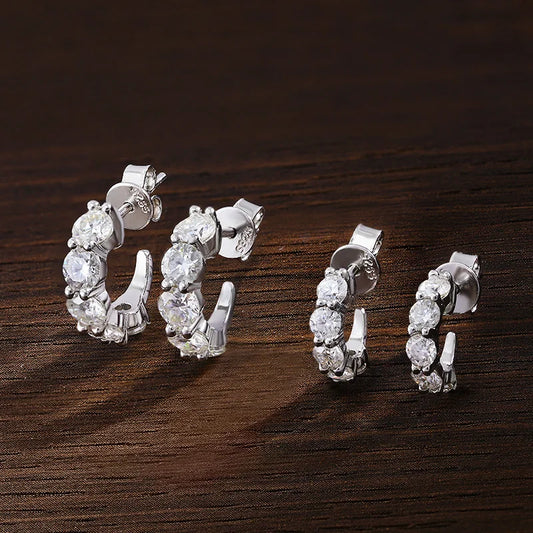 D VVS1 Moissanite Earring s925 Sterling Silver Plated 18k White Gold Fine Jewelry with GRA Wedding Earrings for Women