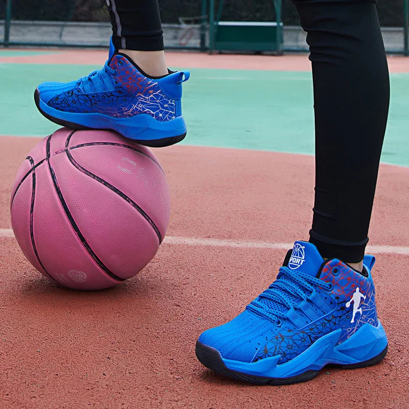 Classic Boys Basketball Shoes Kids Sneakers Fashion Tennis Kid Sport Shoes Outdoor Non-Slip Trainer Children School Basketball