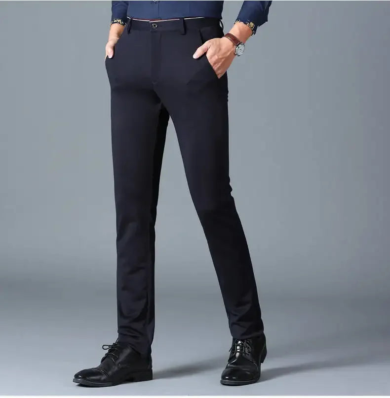 Black Suit Pants for Men Spring and Autumn Stretchy and Non-Ironing Office Trousers Slim Fit Formal Pants for Men Dress Pants