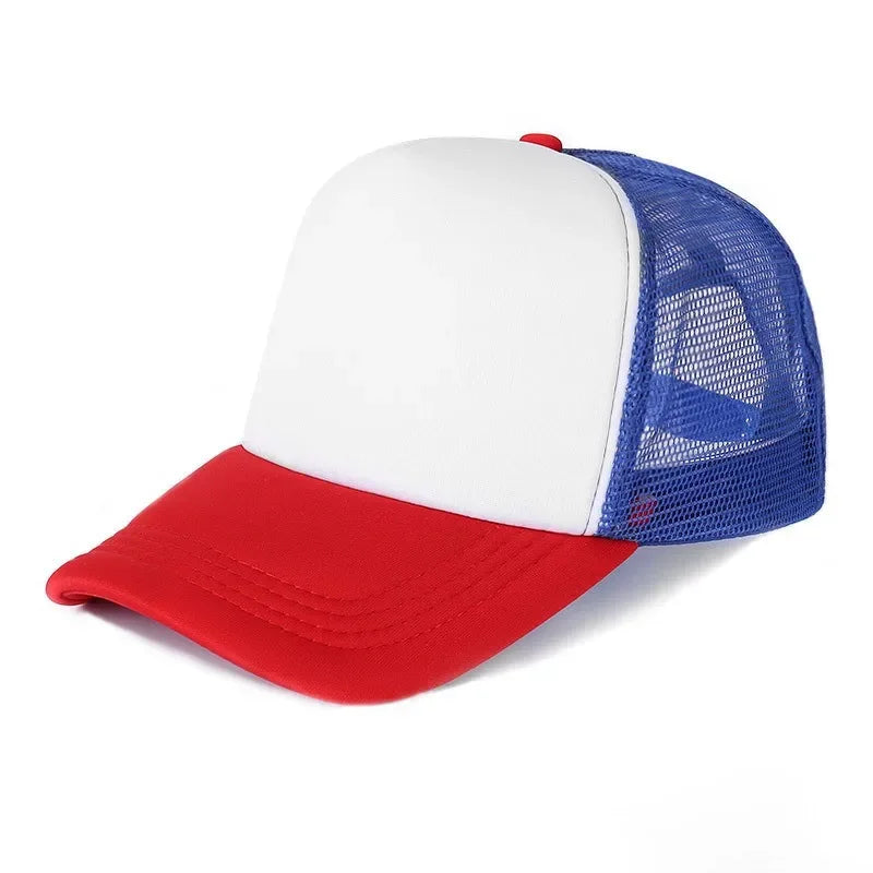 Unisex Cheaper 5 Panel Trucker Hat For Adult Summer Net Baseball Cap Men Women Sponge Mesh Adjustable Sun Hat Visor